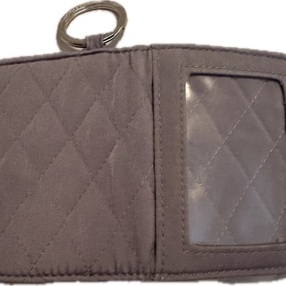 Vera Bradley Campus ID case Carbon Gray wallet keychain